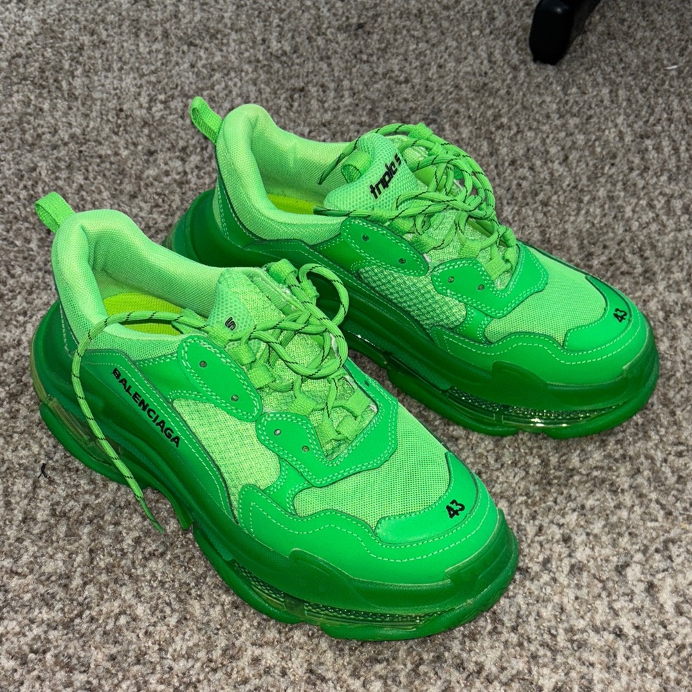 Balenciaga Triple S Neon Green Sneakers